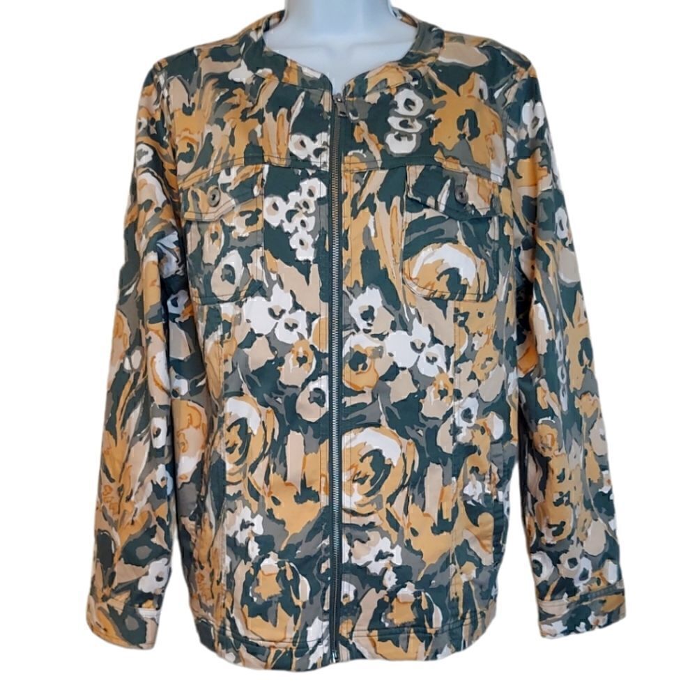 D&co Zip up Floral Cotton Jacket